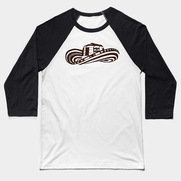 Colombian Sombrero Vueltiao (Coffee Bean Drawing) Baseball T-Shirt by Diego-t